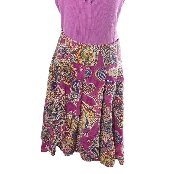 Lauren Ralph Lauren A-Line asymmetrical hem paisley print skirt - Picture 11 of 14